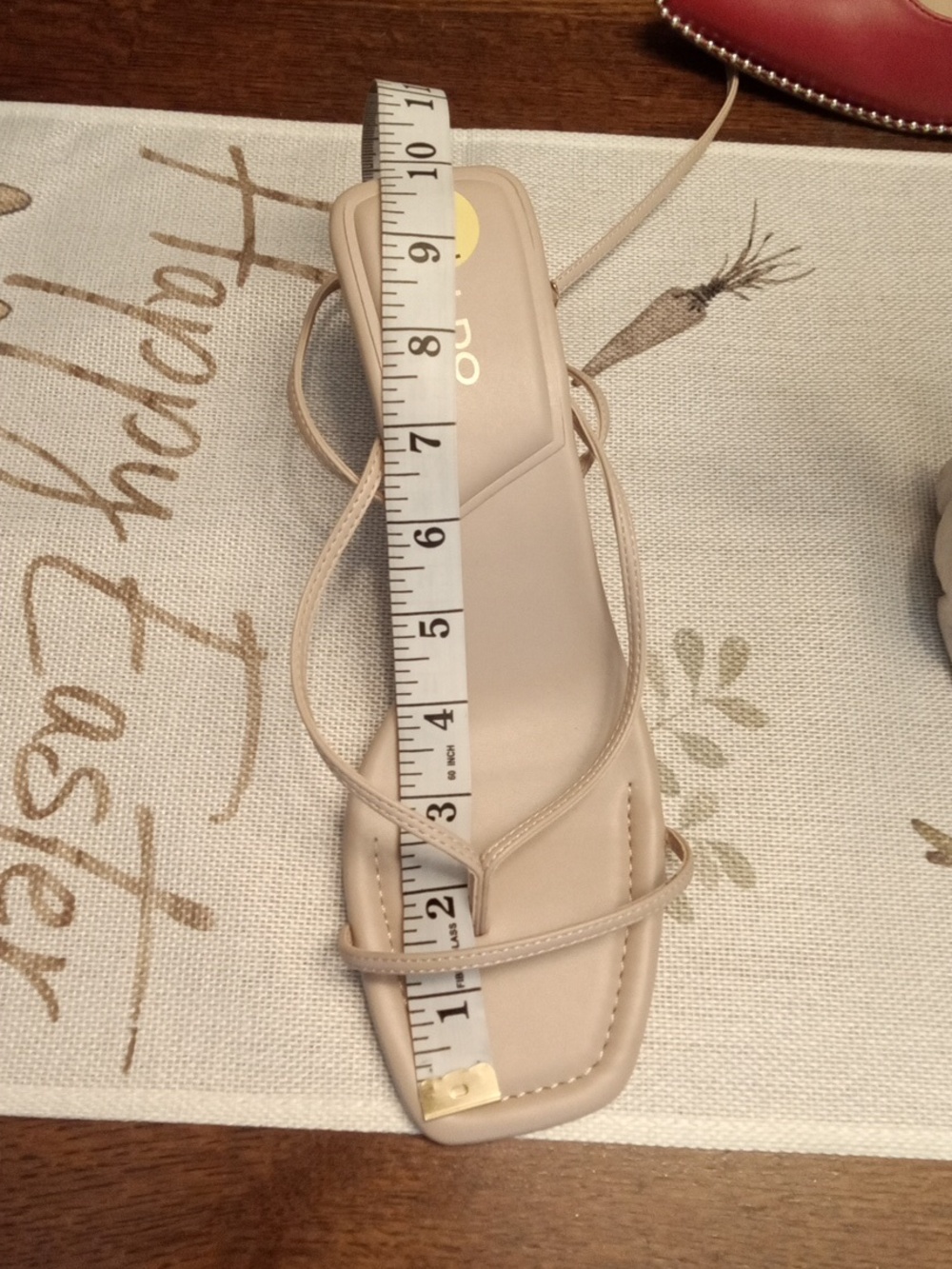 NWT! ALDO Beige Strappy Square-Toe Heeled Sandals - Picture 6 of 8